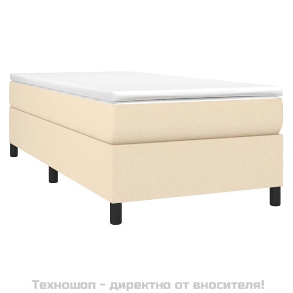 Боксспринг легло с матрак, кремаво, 100x200 см, плат