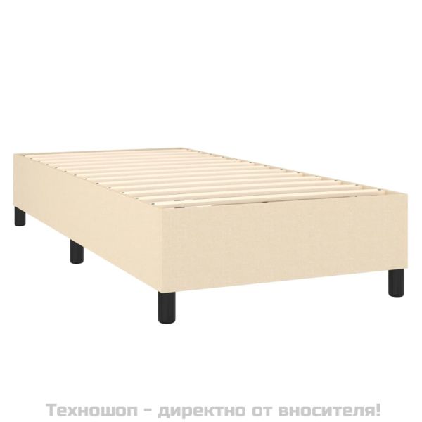 Боксспринг легло с матрак, кремаво, 100x200 см, плат