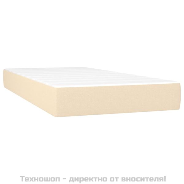 Боксспринг легло с матрак, кремаво, 100x200 см, плат