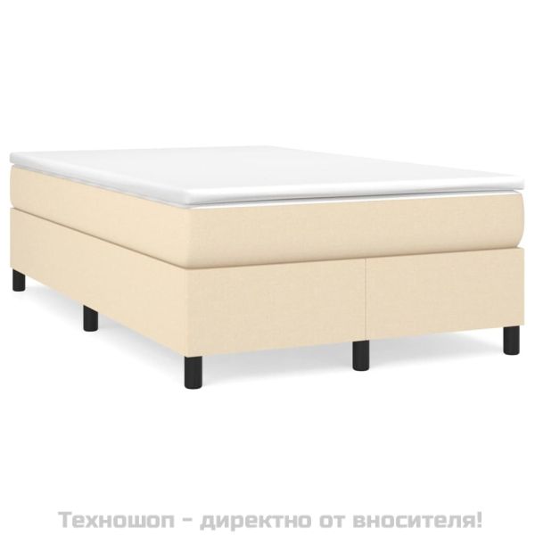 Боксспринг легло с матрак, кремаво, 120x200 см, плат