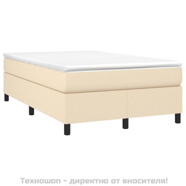 Боксспринг легло с матрак, кремаво, 120x200 см, плат