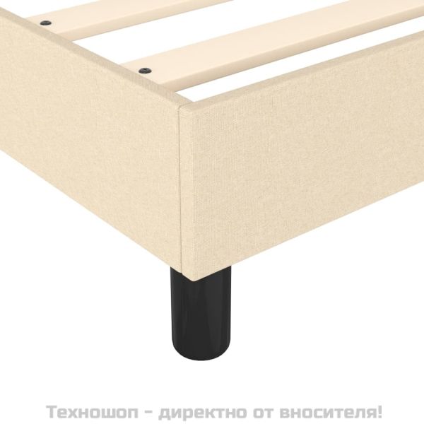 Боксспринг легло с матрак, кремаво, 120x200 см, плат