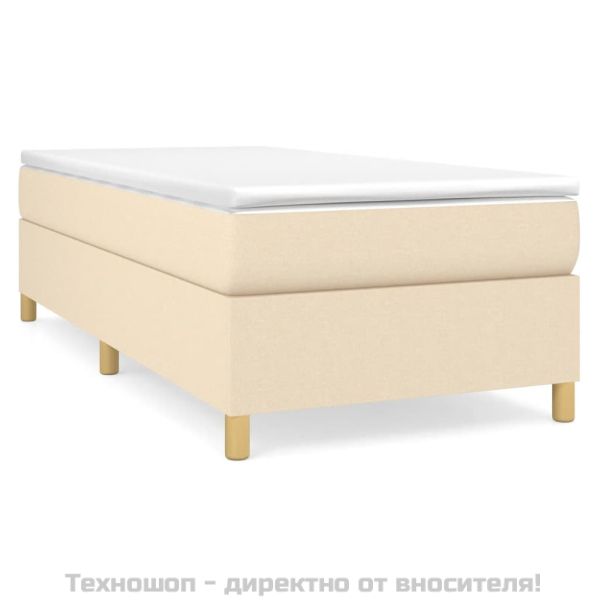 Боксспринг легло с матрак, кремаво, 100x200 см, плат