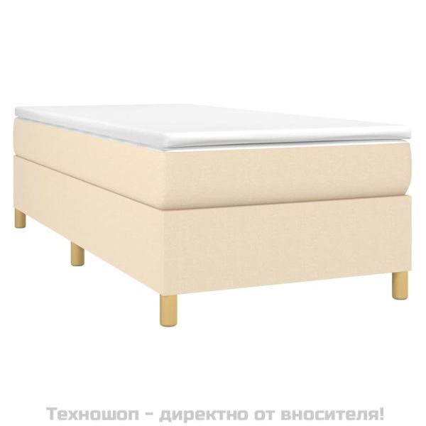Боксспринг легло с матрак, кремаво, 100x200 см, плат