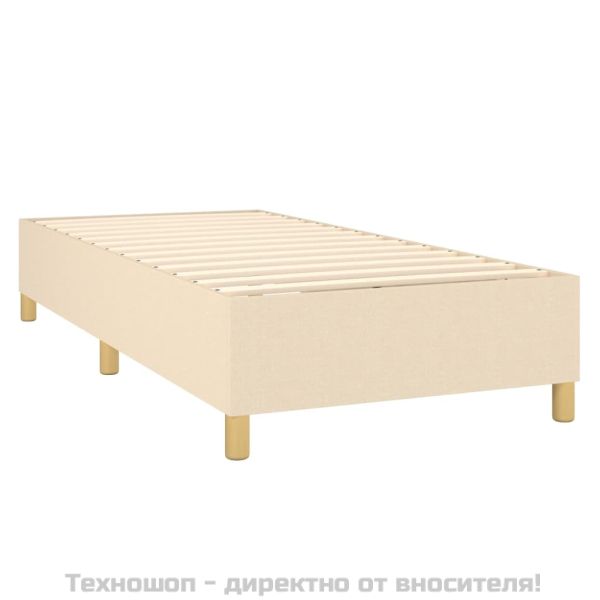 Боксспринг легло с матрак, кремаво, 100x200 см, плат