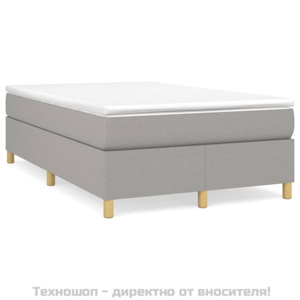 Боксспринг легло с матрак, светлосиво, 120x200 см, плат