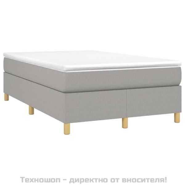 Боксспринг легло с матрак, светлосиво, 120x200 см, плат