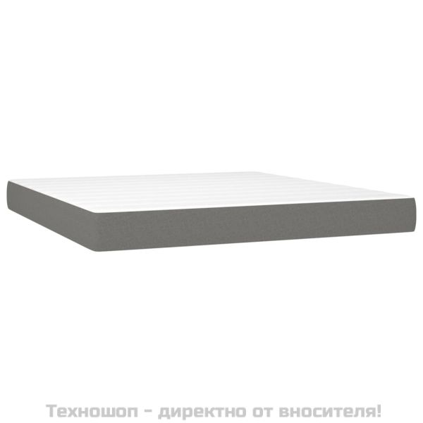 Боксспринг легло с матрак, тъмносиво, 160x200 см, плат
