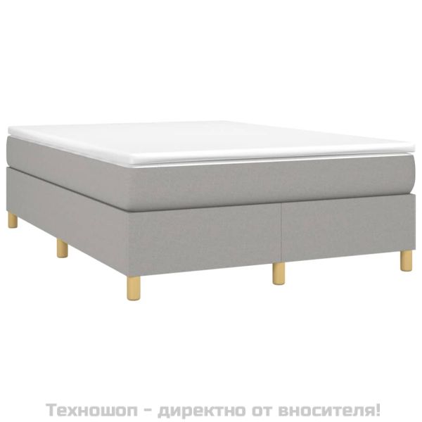Боксспринг легло с матрак, светлосиво, 140x200 см, плат