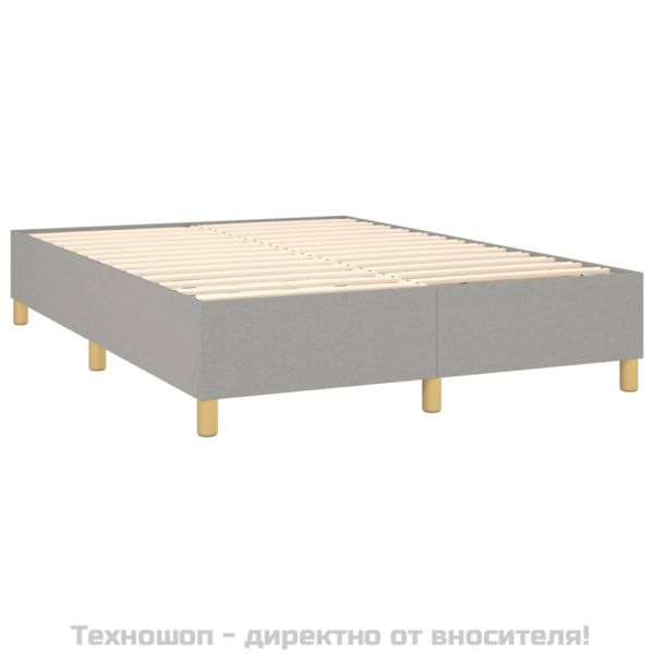 Боксспринг легло с матрак, светлосиво, 140x200 см, плат