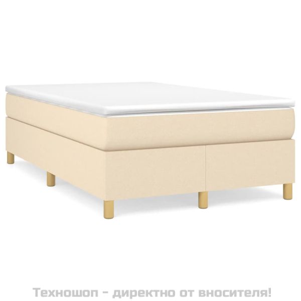 Боксспринг легло с матрак, кремаво, 120x200 см, плат
