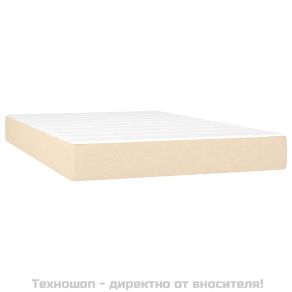 Боксспринг легло с матрак, кремаво, 120x200 см, плат