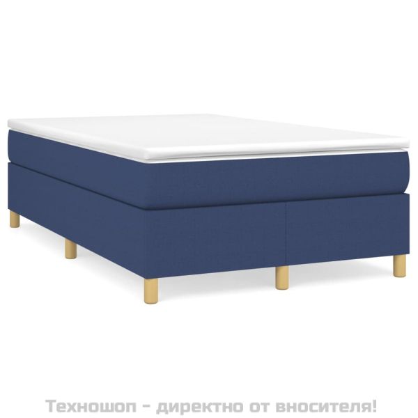 Боксспринг легло с матрак, синьо, 120x200 см, плат