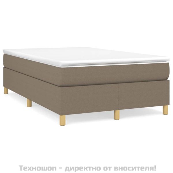 Боксспринг легло с матрак, таупе, 120x200 см, плат