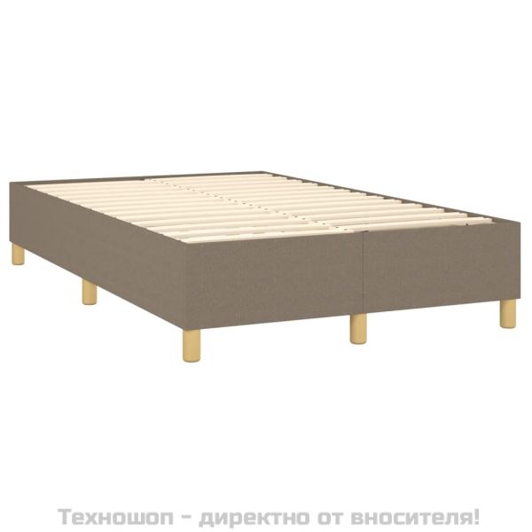 Боксспринг легло с матрак, таупе, 120x200 см, плат