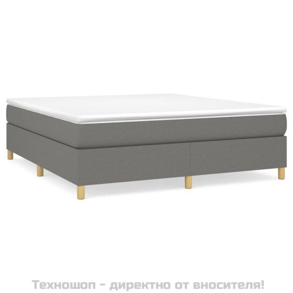 Боксспринг легло с матрак, тъмносиво, 180x200 см, плат