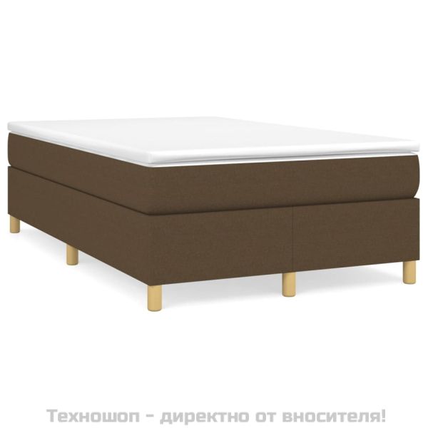 Боксспринг легло с матрак, тъмнокафяво, 120x200 см, плат