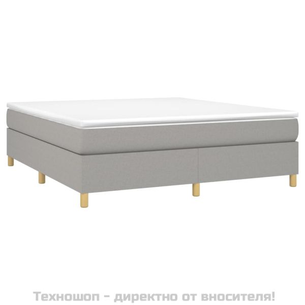 Боксспринг легло с матрак, светлосиво, 180x200 см, плат