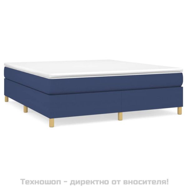 Боксспринг легло с матрак, синьо, 180x200 см, плат