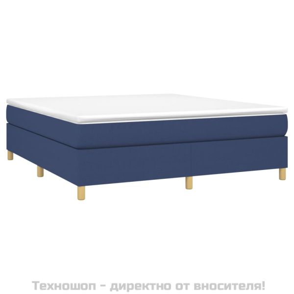 Боксспринг легло с матрак, синьо, 180x200 см, плат