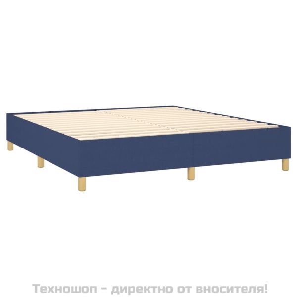 Боксспринг легло с матрак, синьо, 180x200 см, плат