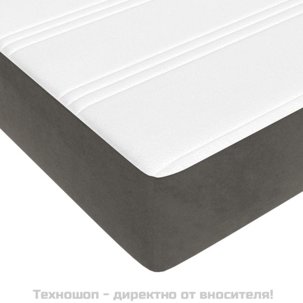 Боксспринг легло с матрак, тъмносиво, 160x200 см, кадифе