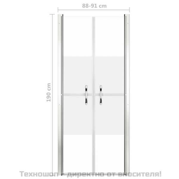 Врата за душ, полуматирано ESG стъкло, 91x190 см
