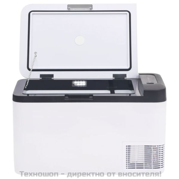 Хладилна кутия с дръжка черно и бяло 18 л PP и PE