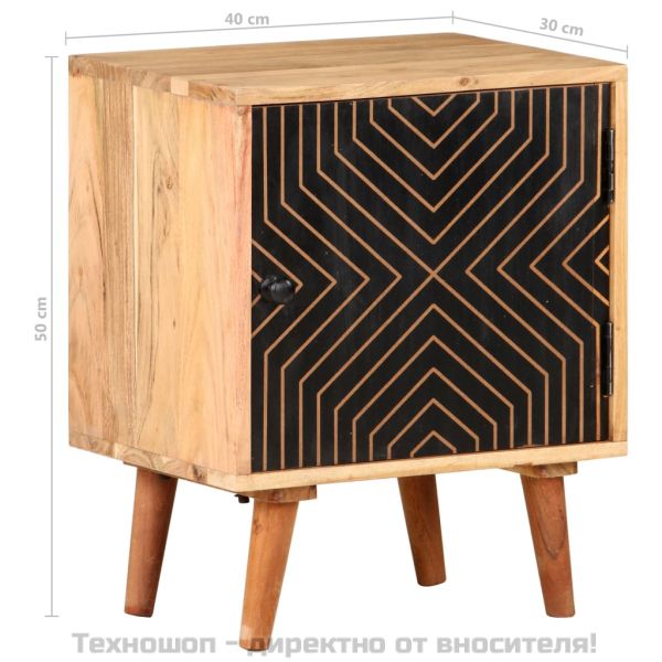 Нощно шкафче, 40х30х50 см, акациево дърво масив