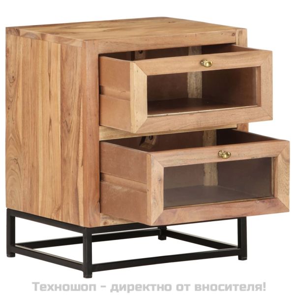 Нощно шкафче, 40х30х50 см, акациево дърво масив