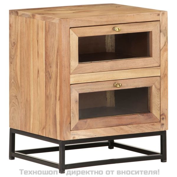 Нощно шкафче, 40х30х50 см, акациево дърво масив