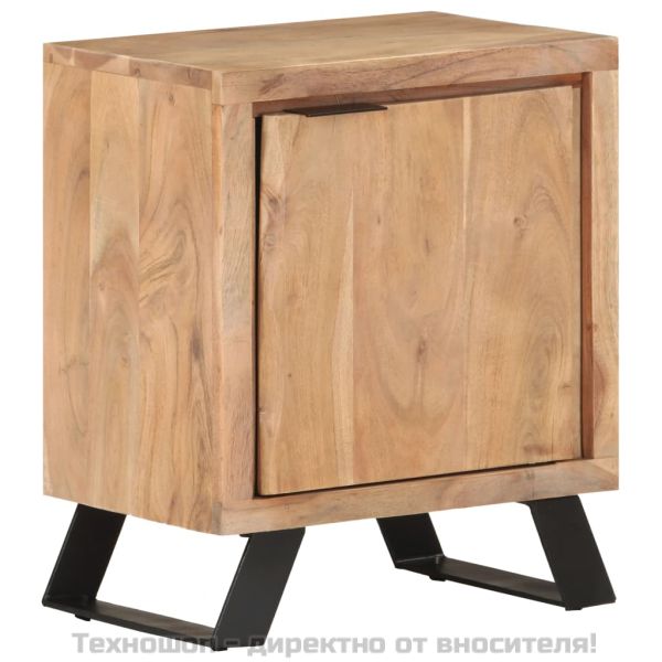 Нощно шкафче, 40х30х50 см, акациево дърво масив с живи ръбове