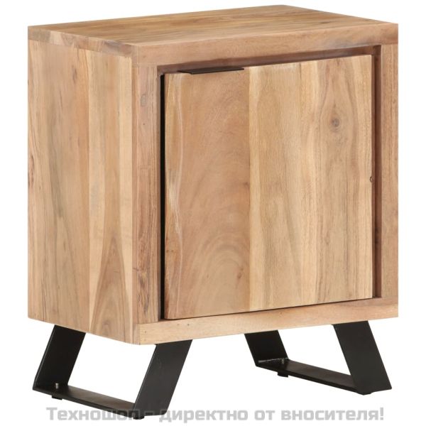 Нощно шкафче, 40х30х50 см, акациево дърво масив с живи ръбове