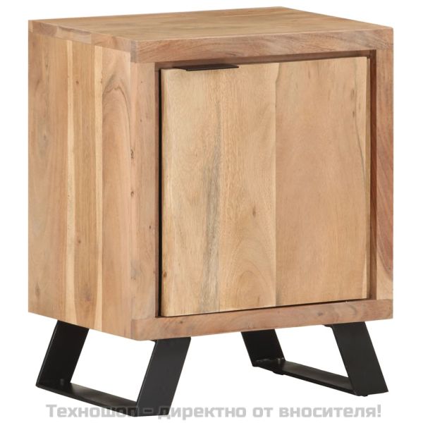 Нощно шкафче, 40х30х50 см, акациево дърво масив с живи ръбове
