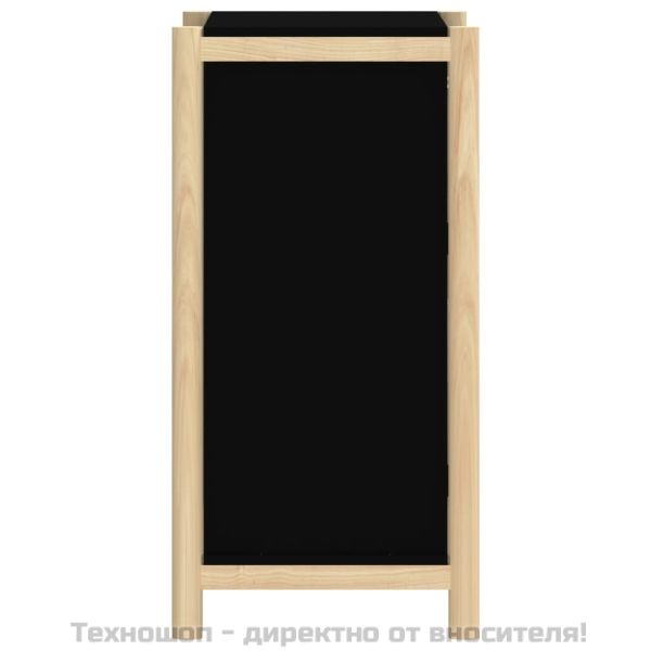 Сайдборд, черен, 62x38x75 см, инженерно дърво