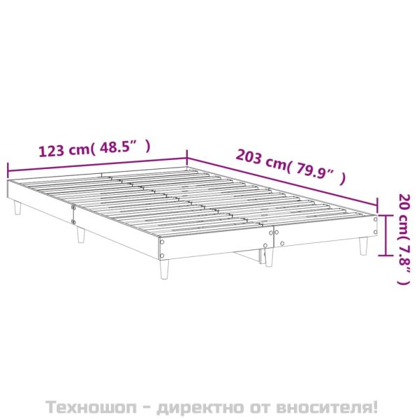 Рамка за легло, бяла, 120x200 см, масивно дърво