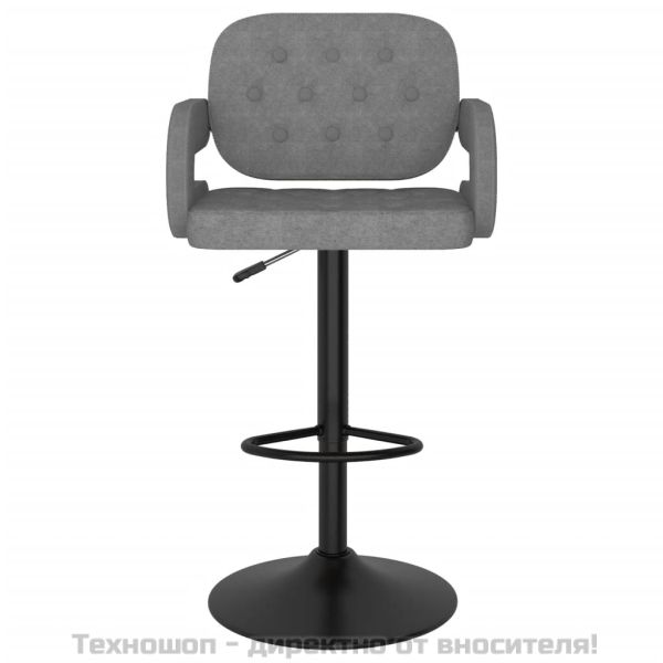 Бар табуретки, 2 бр, светлосиви, текстил