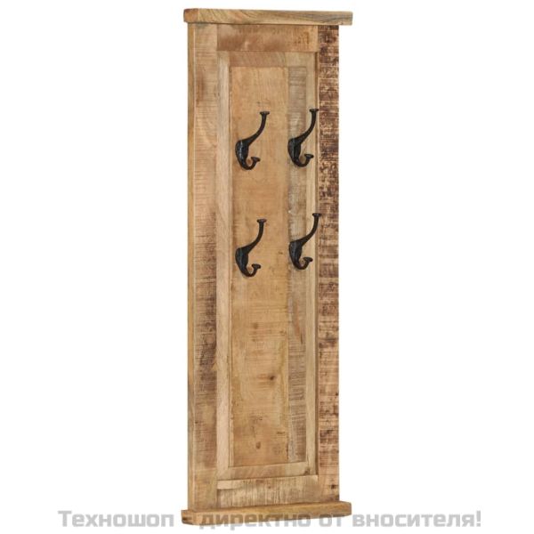 Закачалки за дрехи, 2 бр, мангово дърво масив, 38x100 см