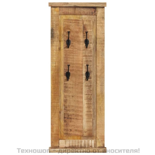 Закачалки за дрехи, 2 бр, мангово дърво масив, 38x100 см