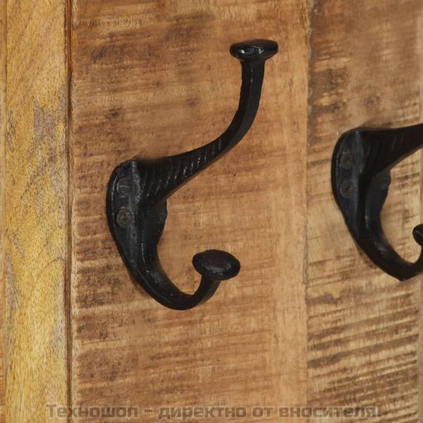 Закачалки за дрехи, 2 бр, мангово дърво масив, 38x100 см