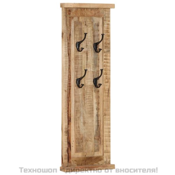 Закачалки за дрехи, 2 бр, мангово дърво масив, 38x100 см