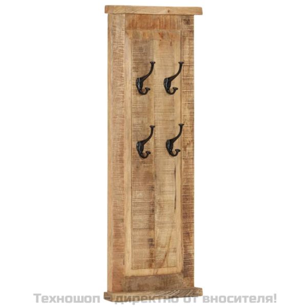 Закачалки за дрехи, 2 бр, мангово дърво масив, 38x100 см