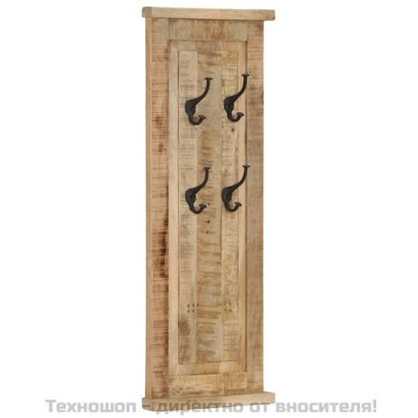 Закачалки за дрехи, 2 бр, мангово дърво масив, 38x100 см
