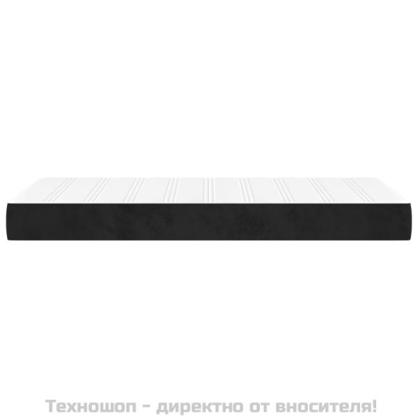 Матрак за легло с покет пружини черен 90x200x20 см кадифе