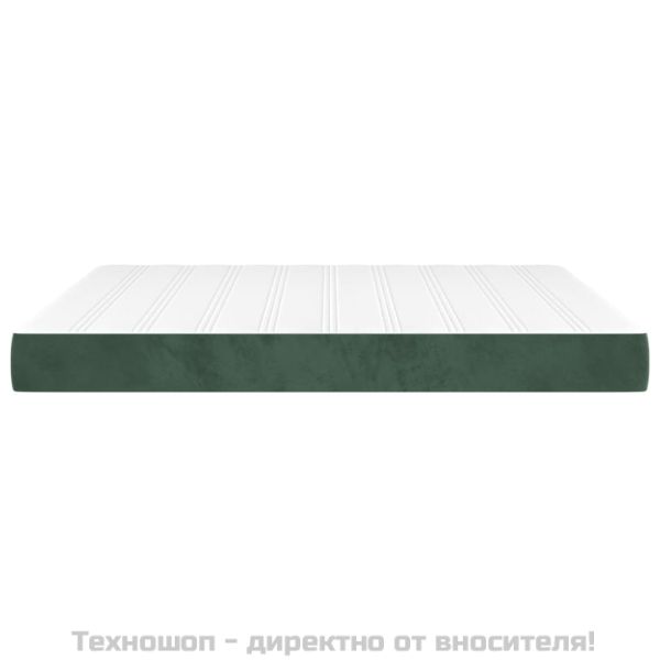 Матрак за легло с покет пружини тъмнозелен 180x200x20 см кадифе