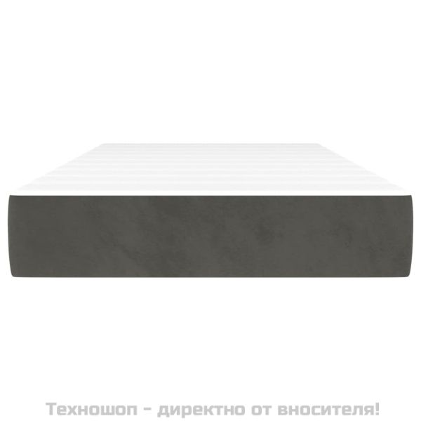 Матрак за легло с покет пружини тъмносив 80x200x20 см кадифе