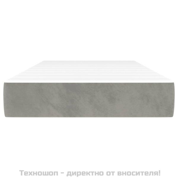 Матрак за легло с покет пружини светлосив 90x200x20 см кадифе