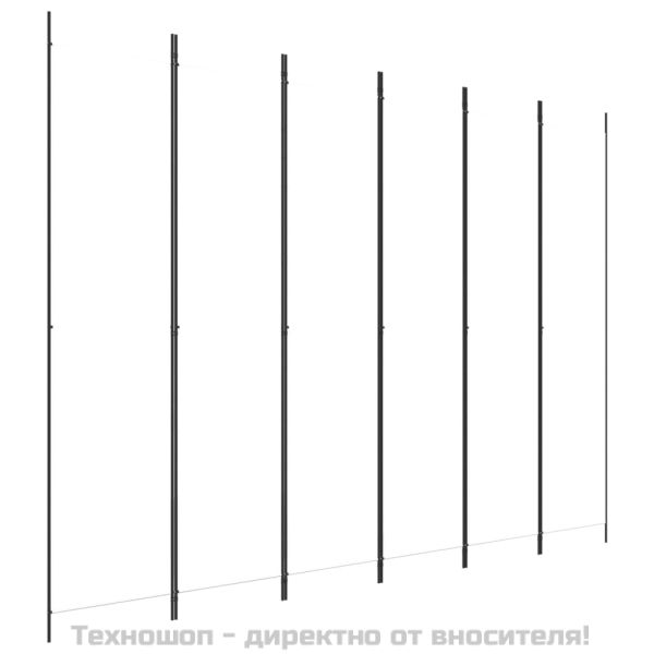 Параван за стая, 6 панела, бял, 300x220 см, текстил