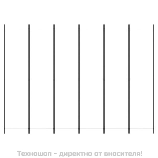 Параван за стая, 6 панела, бял, 300x220 см, текстил
