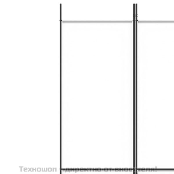 Параван за стая, 6 панела, бял, 300x220 см, текстил